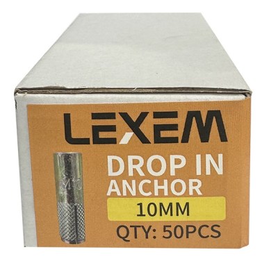 DIAM10 - DROP IN ANCHOR M10 YELLOW ZINC - Box 50pcs lexem